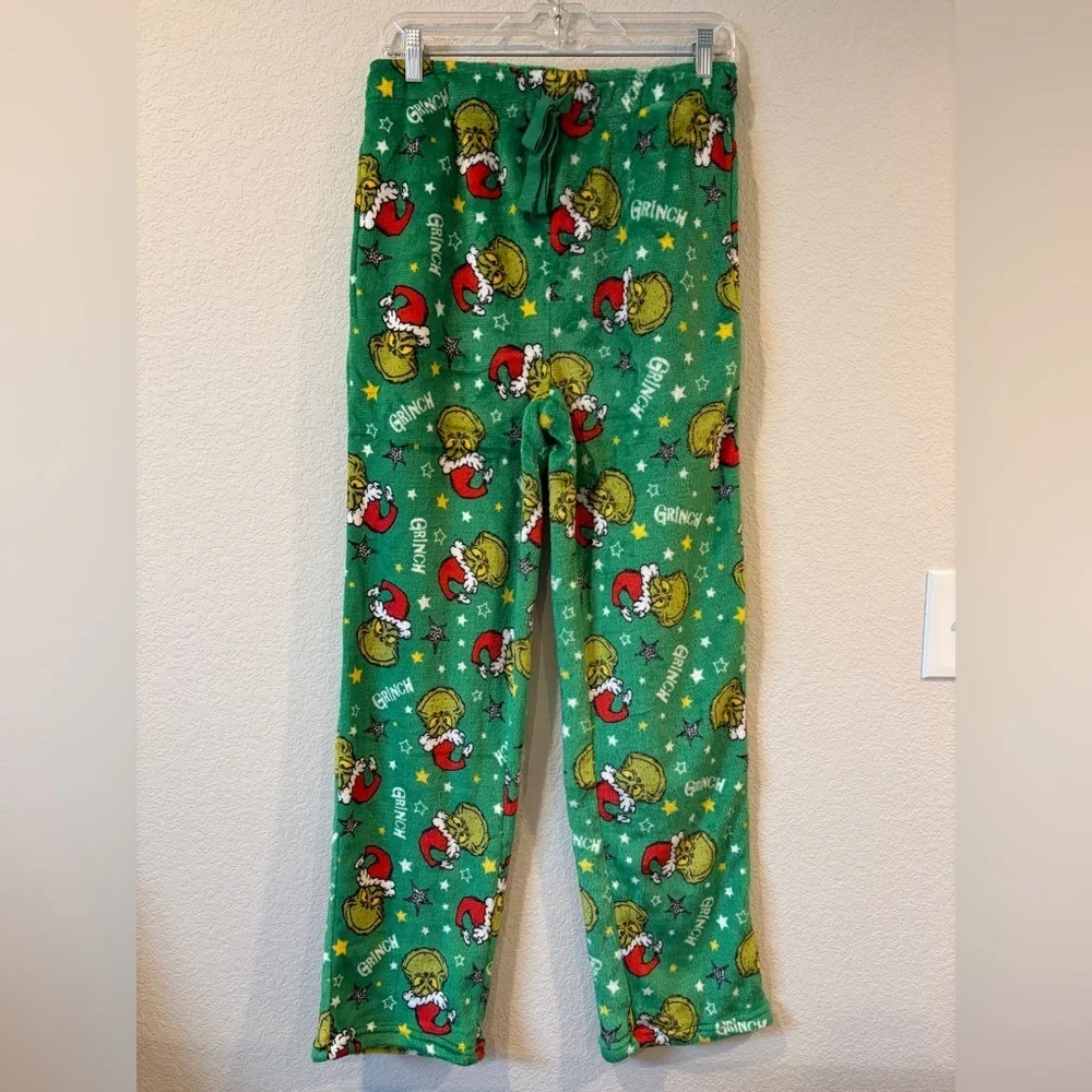 Dr. Seuss Grinch Men’s I’m The Mean One Christmas Fleece Pant PJ set - Small